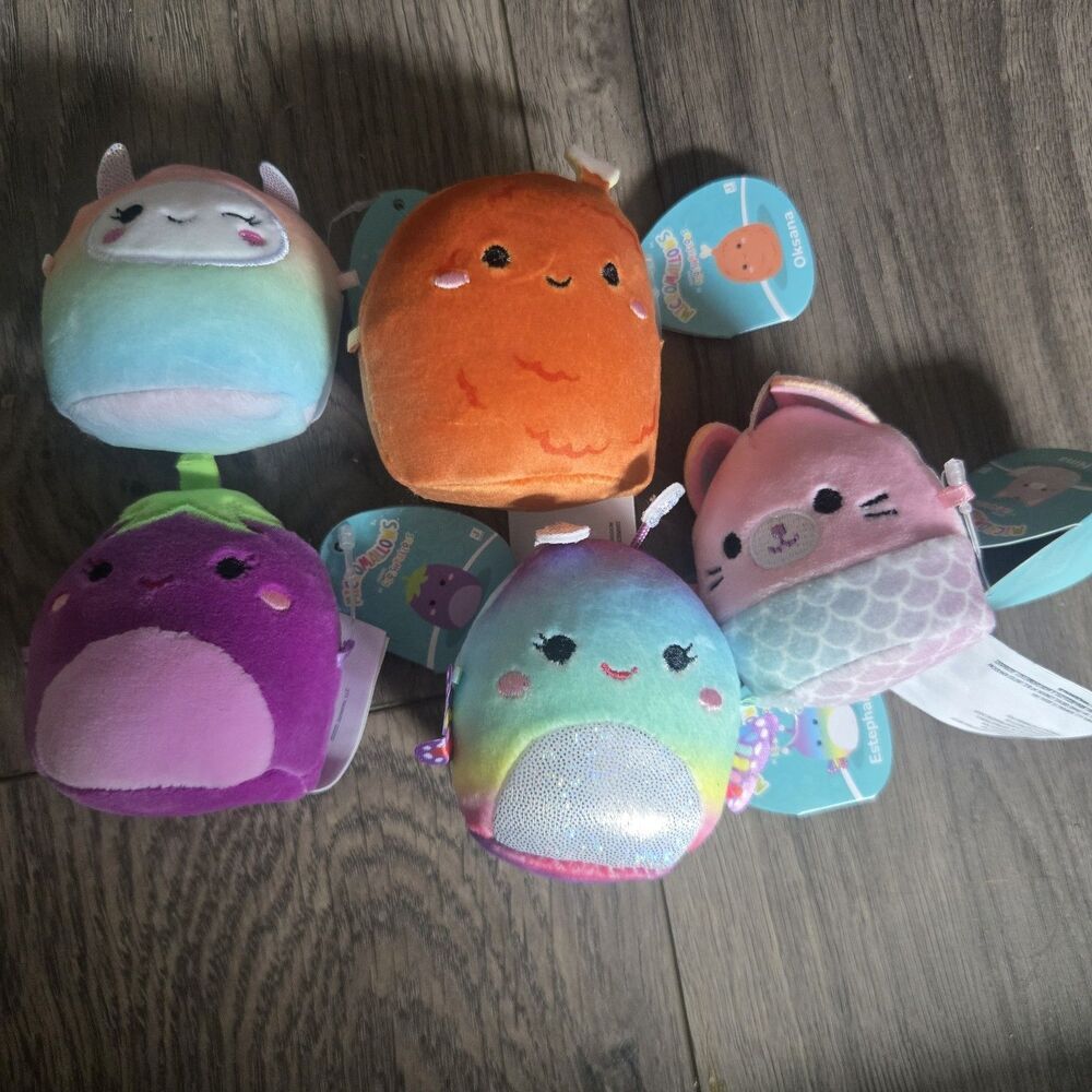 5pc Squishmallows Micromallows Lot NWT 2.5” Glena Oksana Yara Nina Estephania